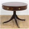 Image 1 : Round Leather Top Drum Table