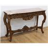 Image 1 : Marble Top Carved Walnut Console