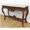 Image 2 : Marble Top Carved Walnut Console