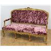 Rococo Style Giltwood & Crushed Velvet Sofa
