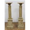 Image 1 : Pair Beige Marble Pedestals