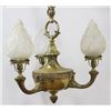 Image 2 : Victorian Brass 3-Light Chandelier