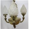 Image 3 : Victorian Brass 3-Light Chandelier