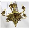 Image 2 : Neoclassic Style Gilt Brass 6-Light Chandelier