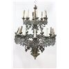 Image 1 : Gothic Revival Cast Brass 20-Light Chandelier