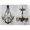 Image 1 : 2 Louis XV Style Metal & Cut Glass Chandeliers
