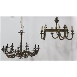 2 French Bronze Chandeliers