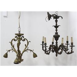 2 French Bronze Chandeliers