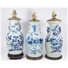 Image 1 : 3 Chinese Celadon & Blue Porcelain Lamps