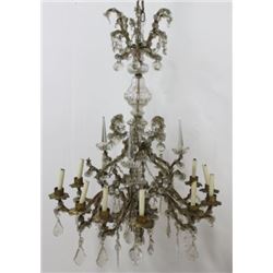 :Venetian Gilt Wrought Iron 12-Light Chandelier