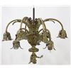 Image 4 : 2 French Foliate Cast Brass Chandeliers