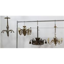 4 French Cast Brass Chandeliers