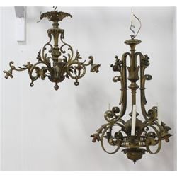 2 French Bronze Chandeliers