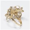 Image 2 : :14K Gold, Pearl, & Diamond Ring