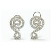 Image 1 : 14K White Gold & Diamond G-Clef Earrings