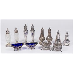 Group Lot Sterling Silver Salt & Pepper Shakers