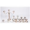 Image 1 : 4 Pair Sterling Silver Weighted Candleholders & Candelabra