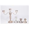 Image 2 : 4 Pair Sterling Silver Weighted Candleholders & Candelabra