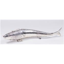 Large Judaica Sterling Silver Fish Form Spice Box