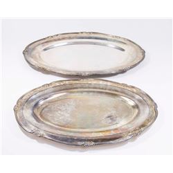 2 Oval Peruvian Sterling Silver Trays