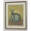 Image 1 : Colored Lithograph of a Cat