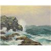Image 2 : Wm. Reuben Clark Wood, "Rock Seascape" Signed and dated Lower Left
