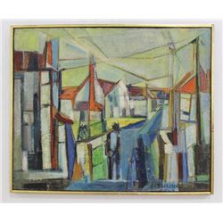 Jean Brisson-Duval, Abstract Village Scene