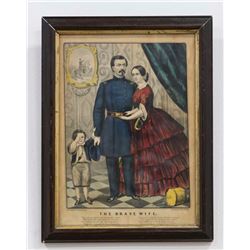 Currier & Ives Handcolored Print, "The Brave Wife"