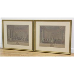 Pair French Mezzotint Prints