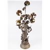 Gilt Metal Figural Floral Art Nouveau 5-Light Lamp