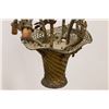 Image 2 : Small French Gilt Metal Basket 3-Light Chandelier