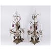 Pair Bronze & Crystal 3-Light Girandoles