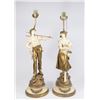Pair White Metal Figural Lamps