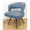 Image 2 : Pair Blue Upholstered Danish Swivel Chairs