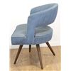 Image 3 : Pair Blue Upholstered Danish Swivel Chairs