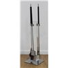 Image 2 : :70s Lucite Chrome & Leather Fire Tools & Hod