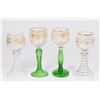 Image 1 : 2 Pairs Gilt Etched Glass Goblets