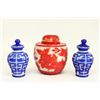 Image 1 : 3 Peking Glass Covered Jars