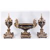 Image 1 : :3-Piece 19th C. Bronze Figural Urns & Centerpiece