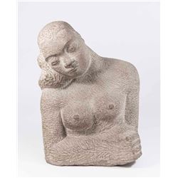 Mid-Century Stone Nude Bust of Woman