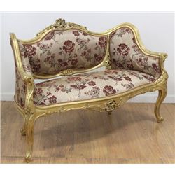 French Style Gold Leaf Loveseat