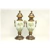 Image 2 : Pair Sèvres Style Cobalt Blue & Bronze Ormolu Urns