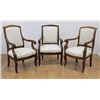 Image 1 : Set 3 French Empire Walnut Fauteuils