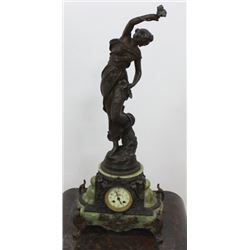 Bronze & Onyx Mantel Clock