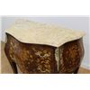 Image 3 : Pair Louis  XV style Inlaid Marble Top 3-Drawer Commodes