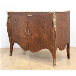 Louis XV Style Marble Top 2-Door Buffet