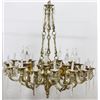 Image 1 : Large 18-Light Bronze & Crystal Chandelier