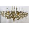 Image 2 : Large 18-Light Bronze & Crystal Chandelier