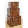 Image 1 : Set of 3 Leather Trunks