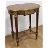 Image 2 : Pair Louis XVI Style Inlaid Wood Oval Side Tables